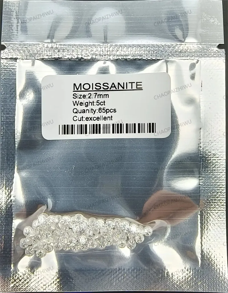 Moissanit-Stein, runder Schliff, Farbe D, Edelstein, kleine Größe 0,8 mm bis 2,9 mm, 1,0 ct/Packung, für die Herstellung von Schmuck, bestanden bei Diamanttest. – Detail 33