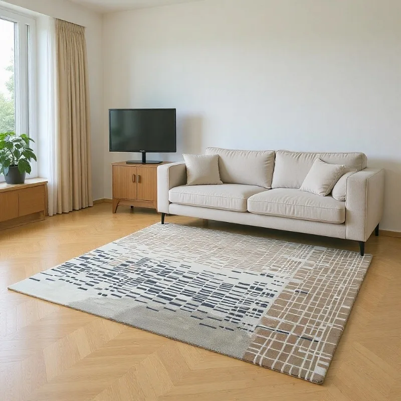 

New Zealand wool carpet simple geometric pattern carpet living room bedroom home Nordic wind light log wind leisure