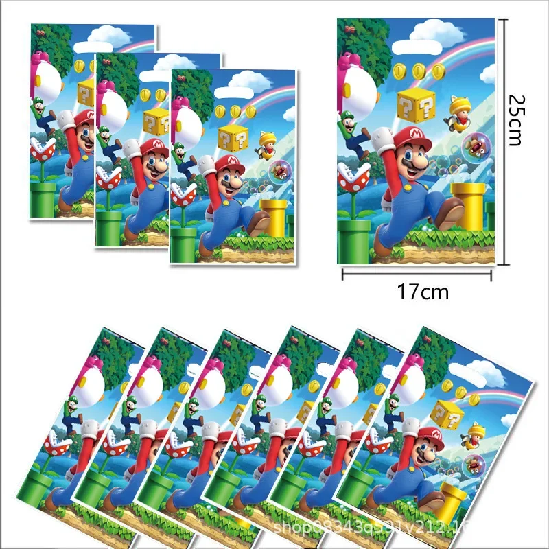 Super Mario Bros Gift Bags Anime Candy Bag for Girls Boy Birthday Party Decoration Cookie Package Bag Baby Shower Party Supplies