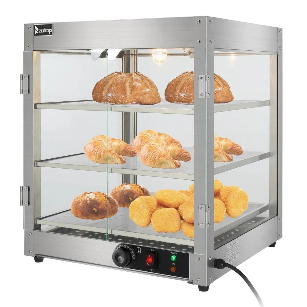 

Electric 3 Tiers Commercial Hot Food Warmer Pizza Catering Heating Display Case