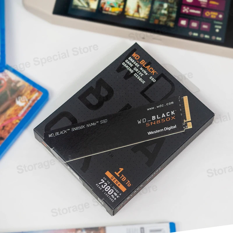 محرك الأقراص الصلبة الداخلي الأسود WD SN850X M.2 2280 NVMe SSD PCIe 4.0 محرك الألعاب يعمل للقرص الصلب PS5 100% أصلي بالجملة