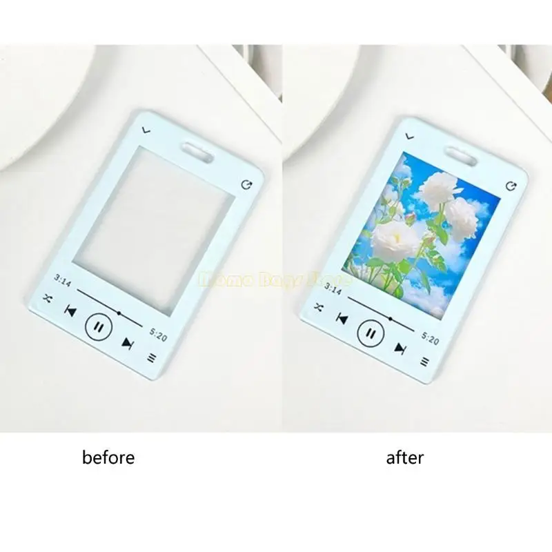 X90D Music Player Theme Card Holder Bus Card Holder Photocard Holder with Keychain
