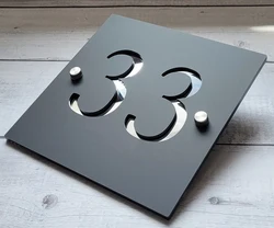 Custom Modern Acrylic Art Matte Black Gold Gray Mirror House Numbers Sign Plate Outside Address Name Door Room Plaque For Wall