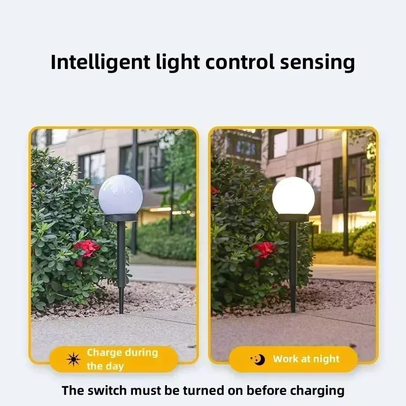 LED étanche boule solaire pelouse lumière extérieure jardin prise de terre lampe paysage voie éclairage pour Patio Villa allée décor