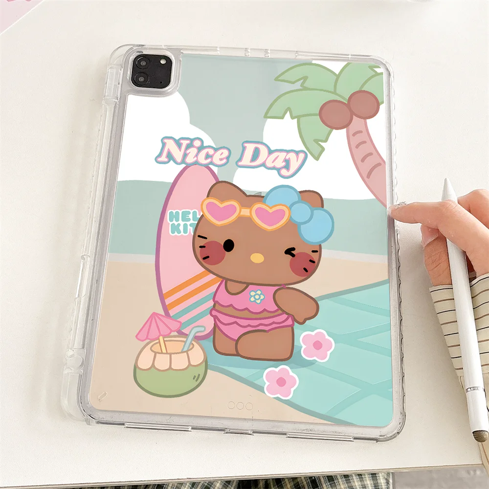 

Hello Kitty Case for IPad Air 11 2025 2024 Pro11 10.5 Air 4 5 10.9 Tablet Transparent Cover for 11th 10th 7 8th 9th 9.7 Mini6/7