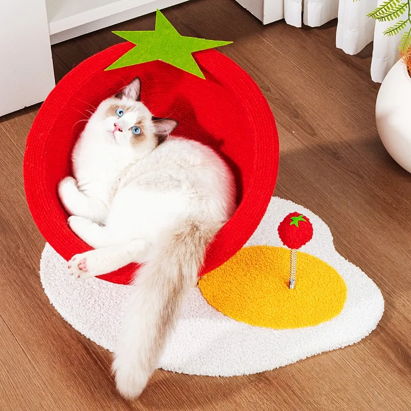 Cat Scratcher Cute Cats Tree House Hemp Rope Scratching Post for Cats Claws Trimming Tower Sofa Protector Toys Cat Scratch Board