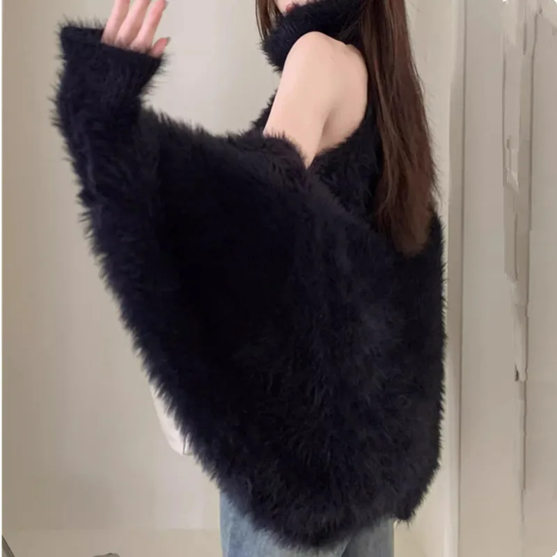 2024 New Autumn Winter Two Pieces Set Women Y2k Fashion Cardigan Coats Fluffy Pullovers Sweaters Cropped Cloth Solid Vest 2692