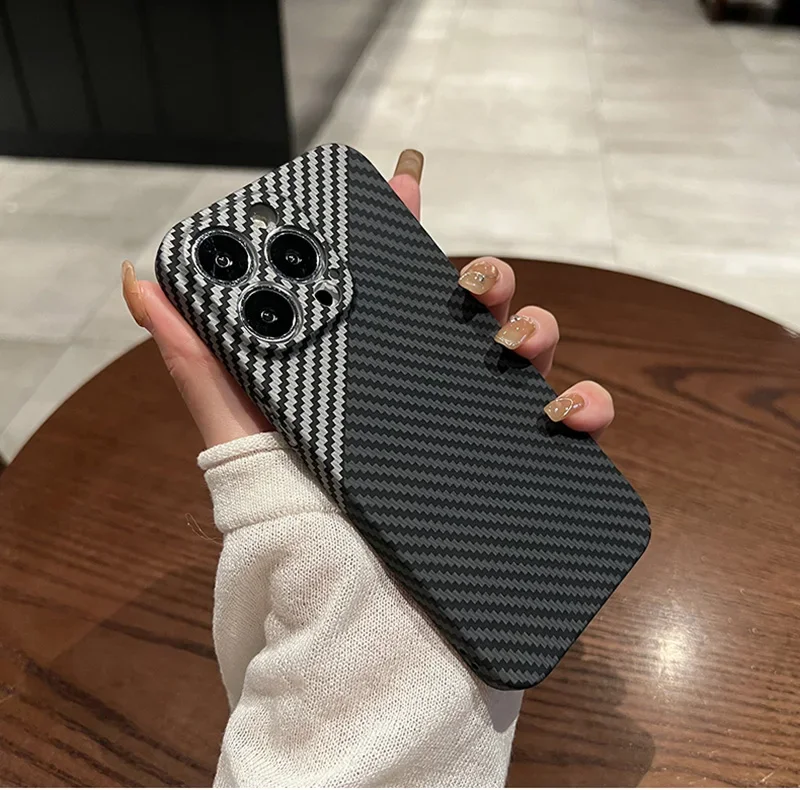 Carbon Faser Telefon Fall Für IPhone 16 15 14 13 12 11 Pro Max Harte Rückseitige Abdeckung Für IPhone X Xs max Ultra Dünne Kamera Schutz – Detail 14