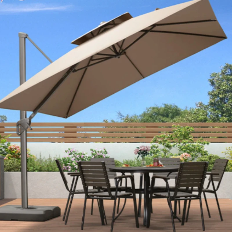 Outdoor Roman‑Style Sun Shade Canopy, Villa Courtyard Garden Terrace Side‑Offset Shelter for Backyard Sun Protection