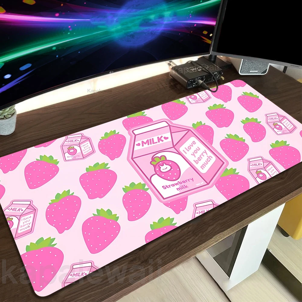 

Large Kawaii Cute Mouse Pad Game Mouse Mat Rubber Computer Table Pink Mousepad Office Rubber Desk Mats Lock Edge Gaming Carpet