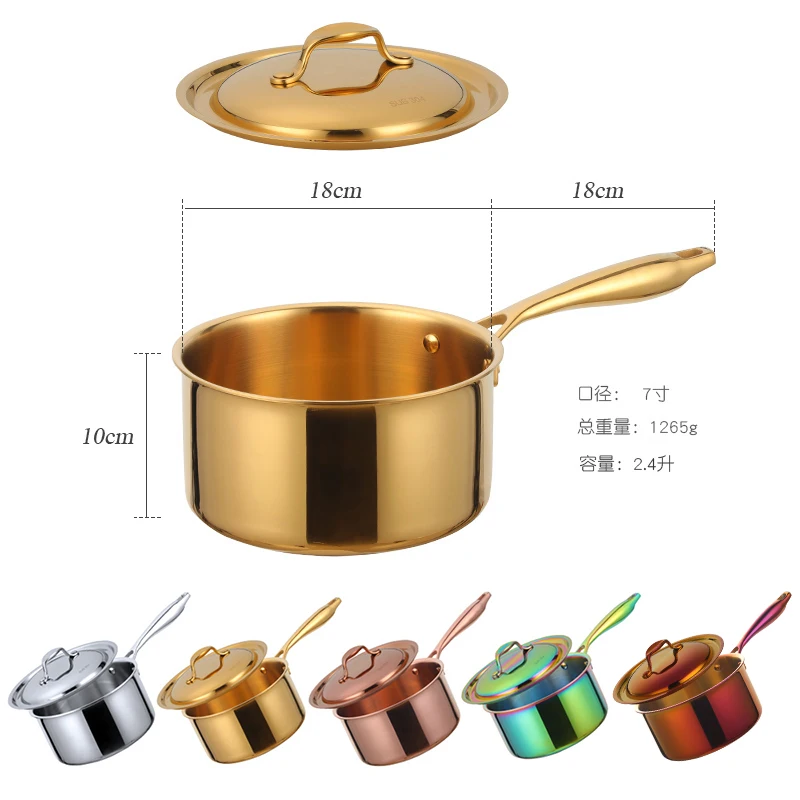 Stainless Steel Three Layer Thickened Soup Milk Pot Noodle Sea Food Pan Kitchen Boiler Cooking Pot Utensils Cookware Saucepan