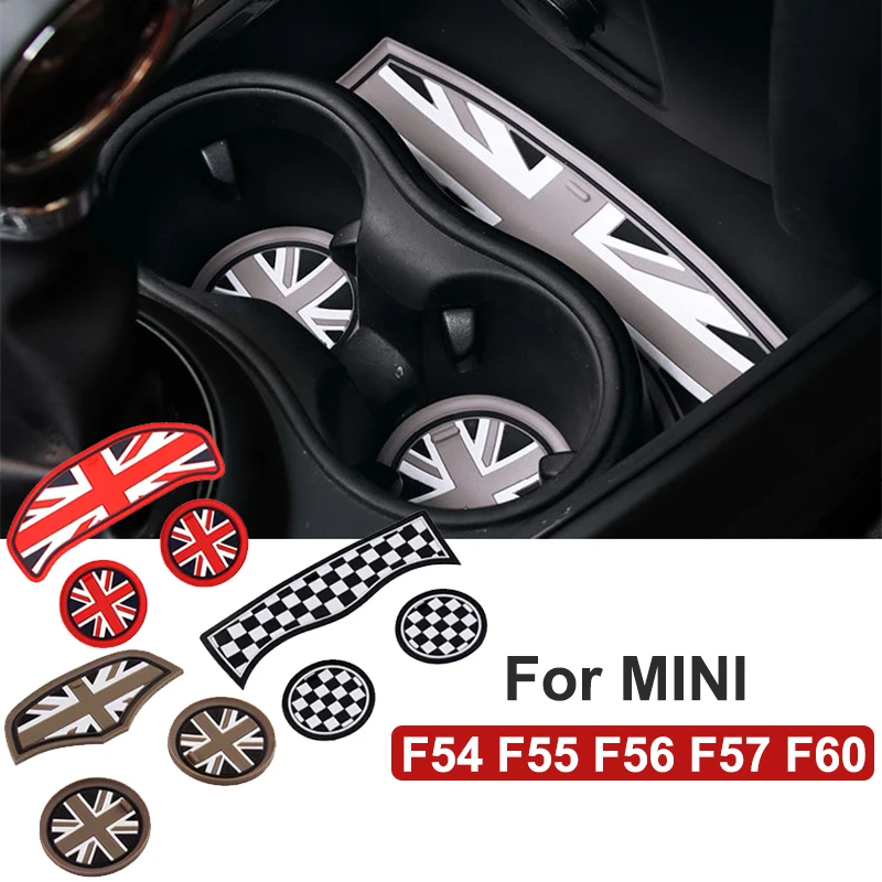 For MINI ONE COOPER S JCW F54 F55 F56 F57 F60 Car Water Cup Pad Anti Slip Mat Silicone Decoration Coaster Interior Accessories