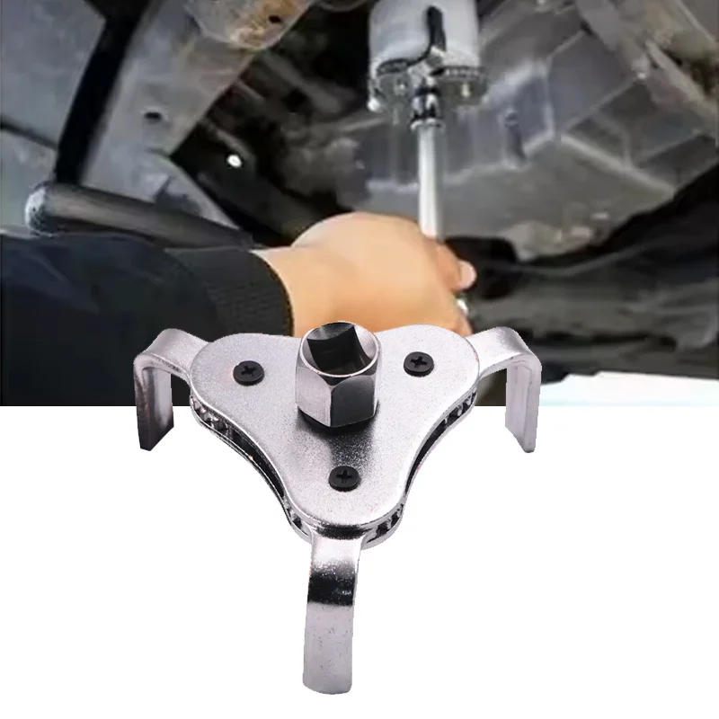 Universeller Flacher Dreiklauen-Ölfilter-Demontagewerkzeug Verstellbarer Filterschlüssel Ölfilter-Schlüssel Auto-Reparaturwerkzeug
