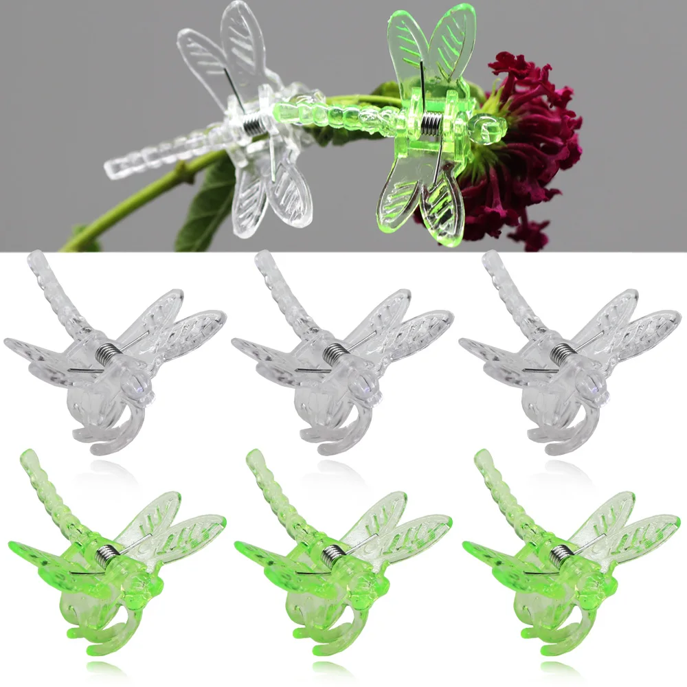 10-100PCS 36x36mm 4-Claw Dragonfly Clips Garden Plants Orchid Clamps for Fixing Climbing Vine Flower Stems Ornamental Decoration