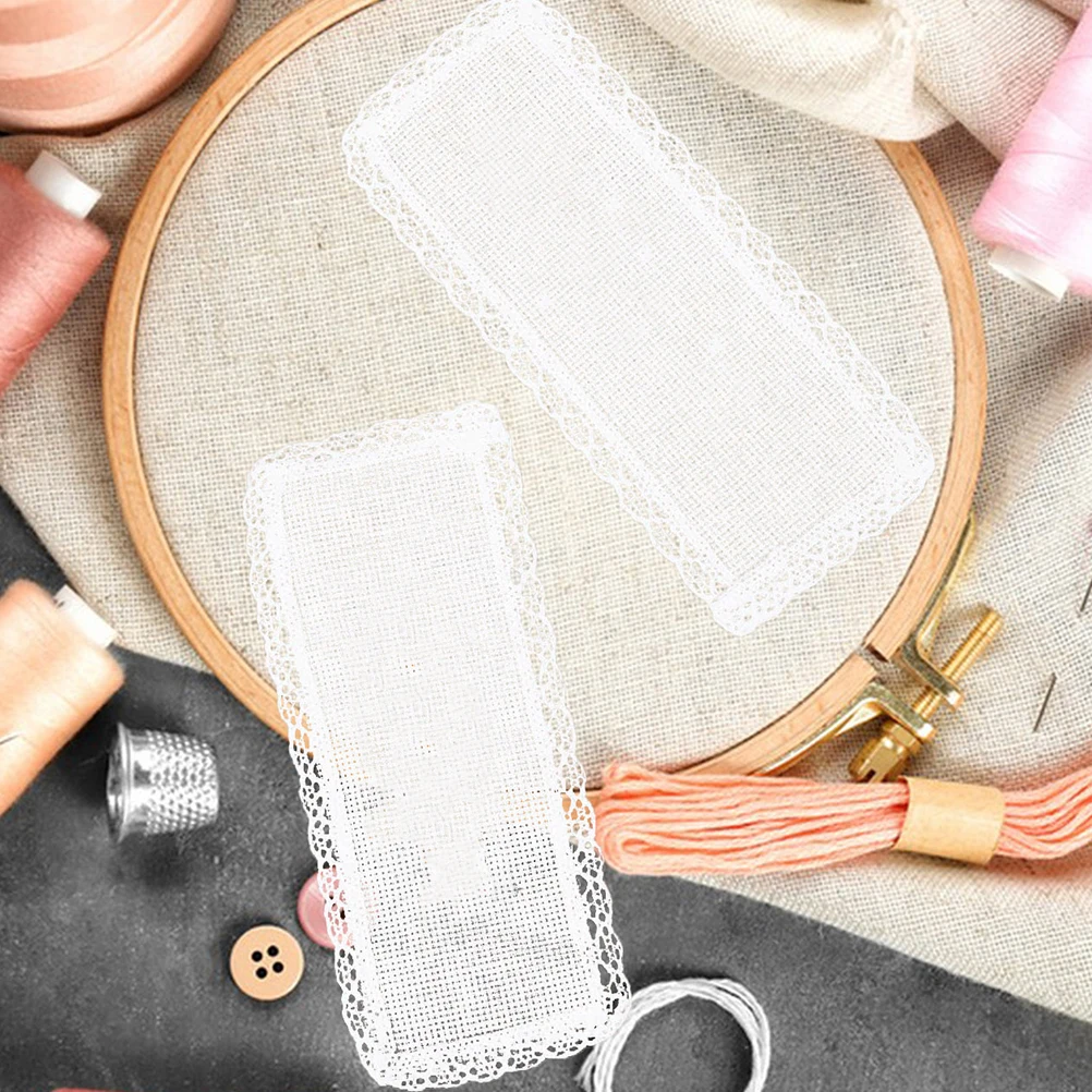 

20pcs Cross Stitch Bookmarks Blank DIY Kits Fabric Embroidery Polyester Hollow Out Student Crafts Bulk Bookmark Making Set
