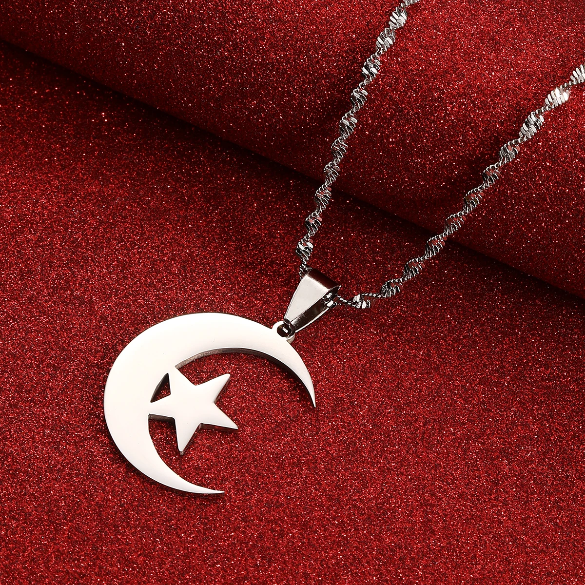 Stainless Steel Islamic Symbol Men Women Islam Muslim Jewelry