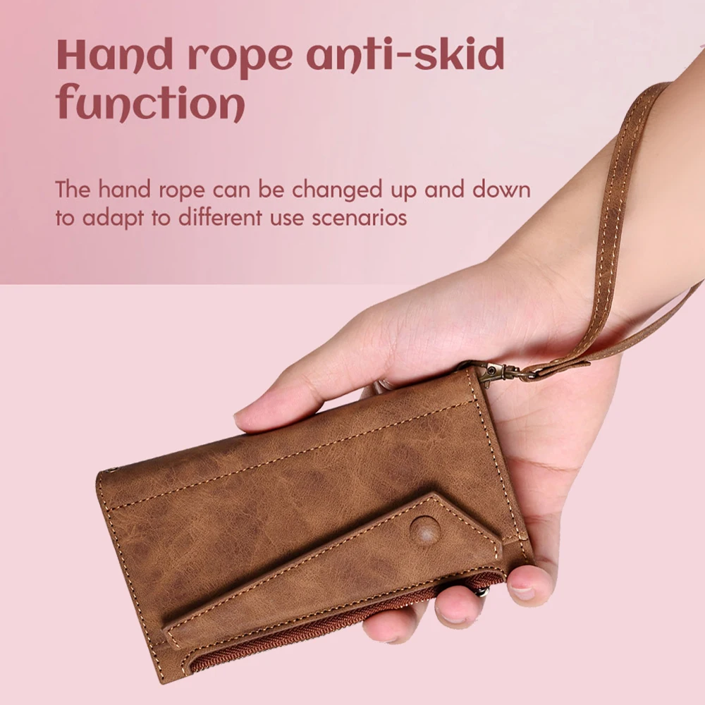Wallet Hand Bag Case For Xiaomi Mi13 MI 13 Pro Multifunction Flip Leather Mobile Phone Cover Car Slot Fundas Wite Rope