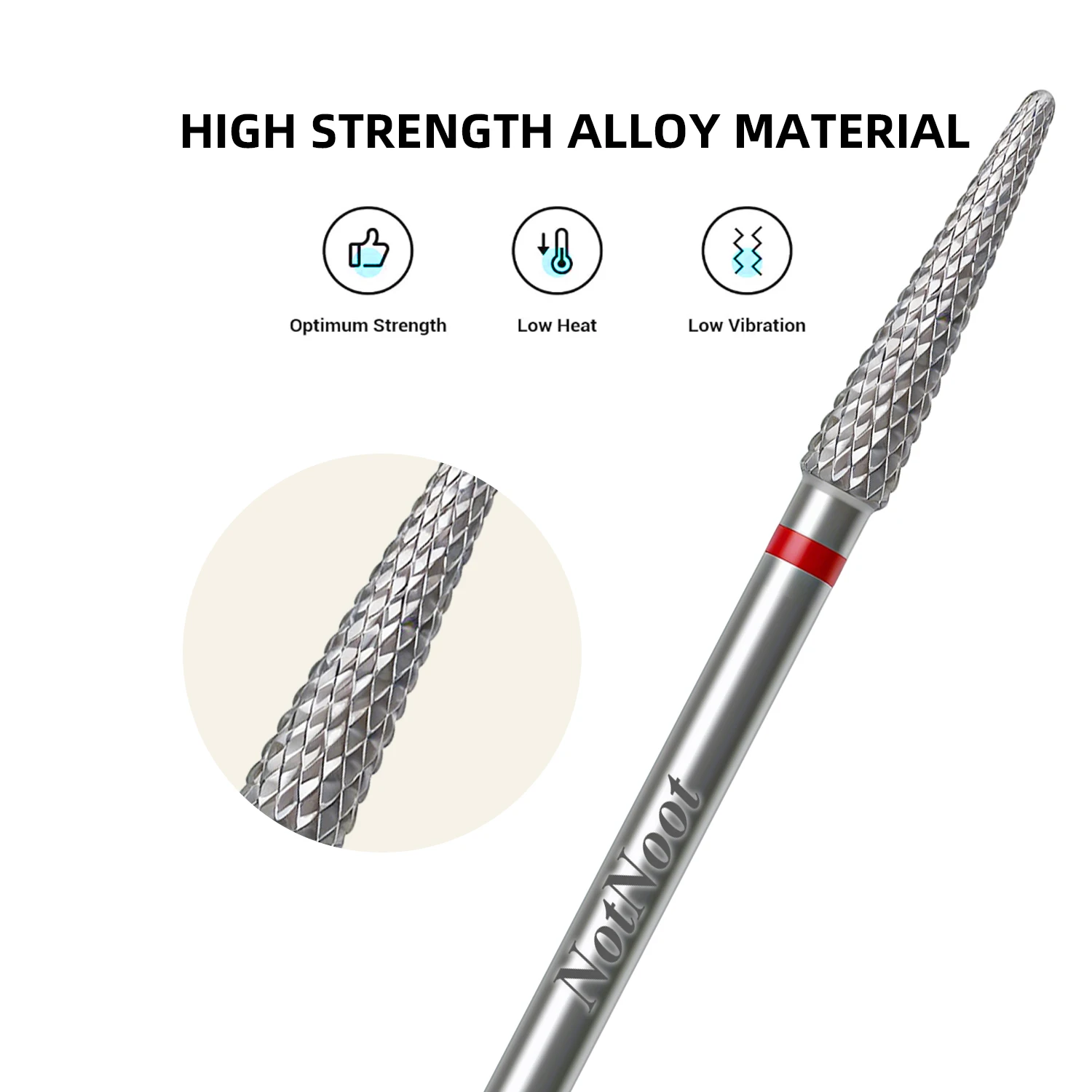 Safety Under Nail Cleaner Nail Drill Bit Tungsten Carbide Sliver 3/32