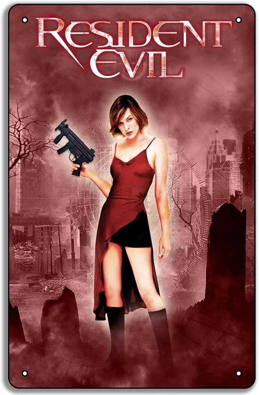 Постер фильма Resident Evil Milla Jovovich, металлическая вывеска, табличка, забавная домашняя пещера, гараж, бар, украшение на стену-алюминий Постер фильма Resident Evil Milla Jovovich, металлическая вывеска, табличка, забавная домашняя пещера, гараж, бар, украшение на стену-алюминий