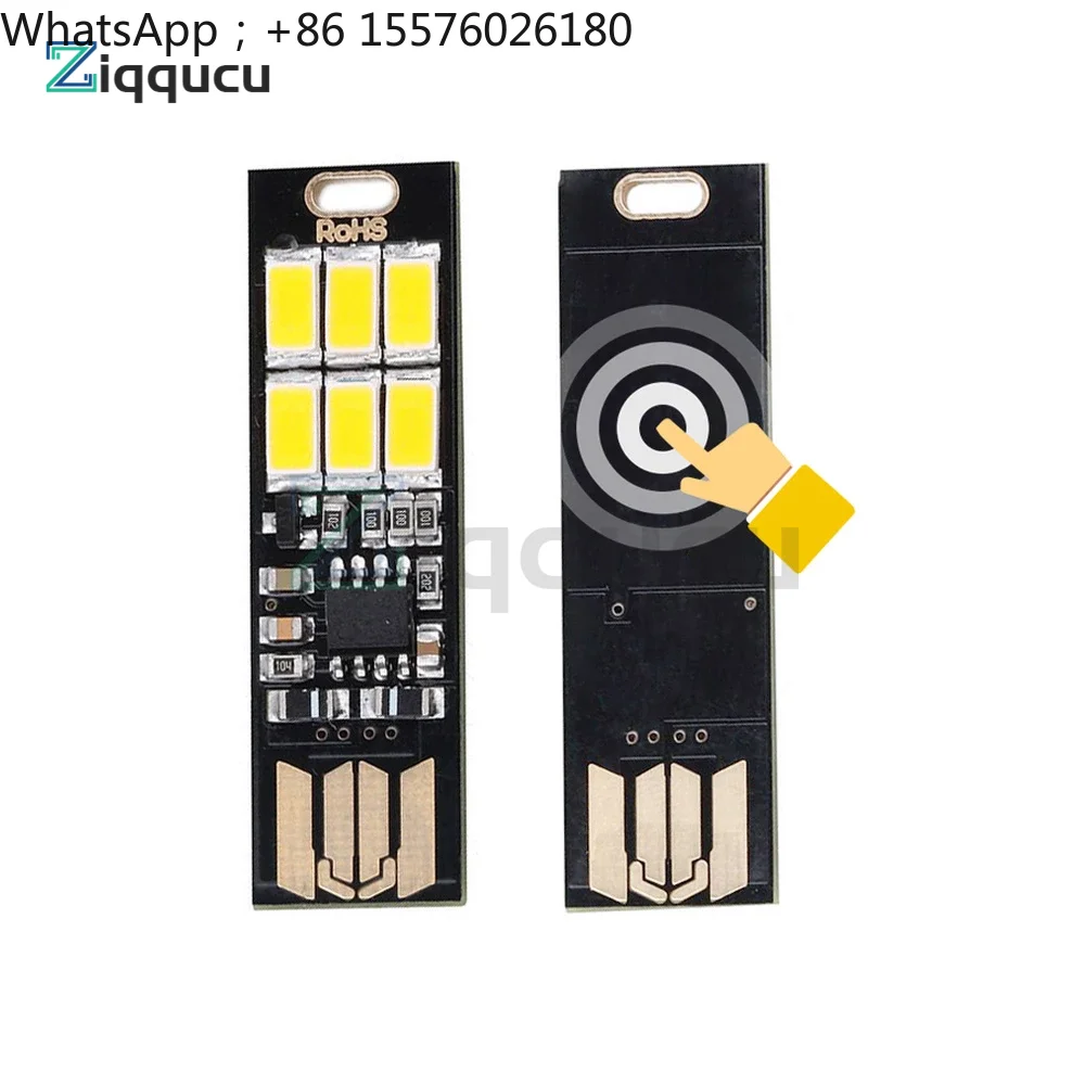 1Pc Mini USB LED Night Lamp Dimmable SMD 5730 USB Book Light Touch Control 6 leds Light For Laptop PC Book Reading Table Lamp