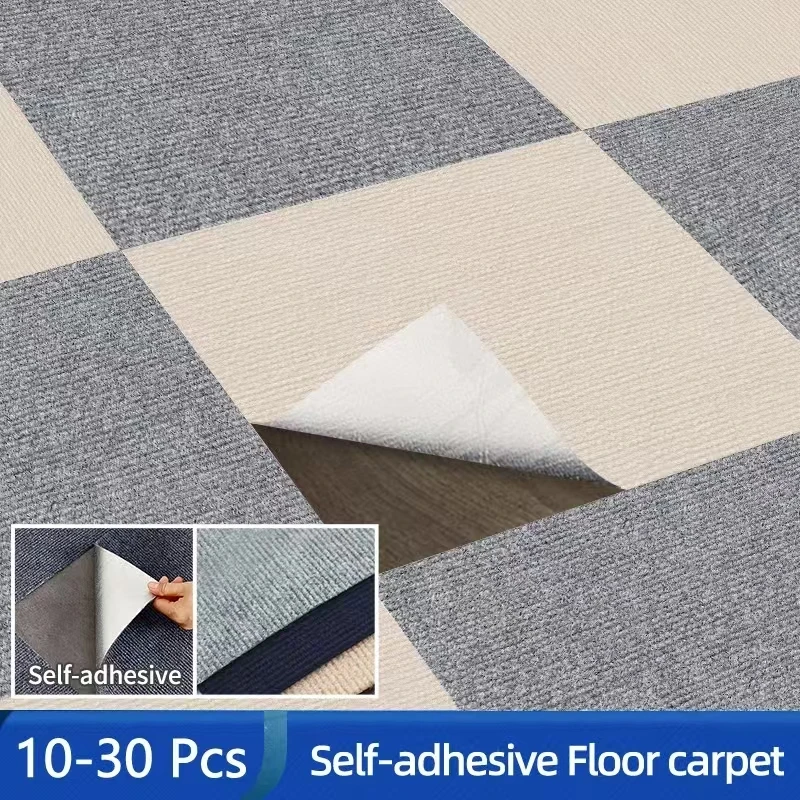 

Self Adhesive Carpet Living Room Splicing Blocks Floor Mat Decor 1-40pcs Office Staircase Anti-slip Carpet Floor Sticker 30x30cm