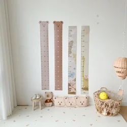 Nordic Animal Bear Height Measurement Wall Sticker Baby Growth Chart Bedroom Living Room Measuring Ruler Hanging Ruler