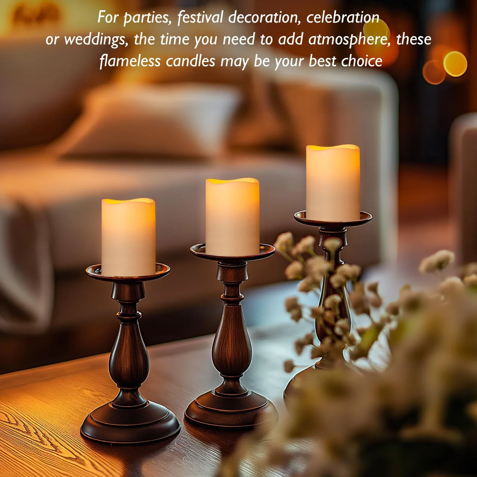 5-100Pcs LED Candles Set with Remote Control Flameless Artificial Wedding Candles for Candlelight Vigil Decor 3-7 Inch