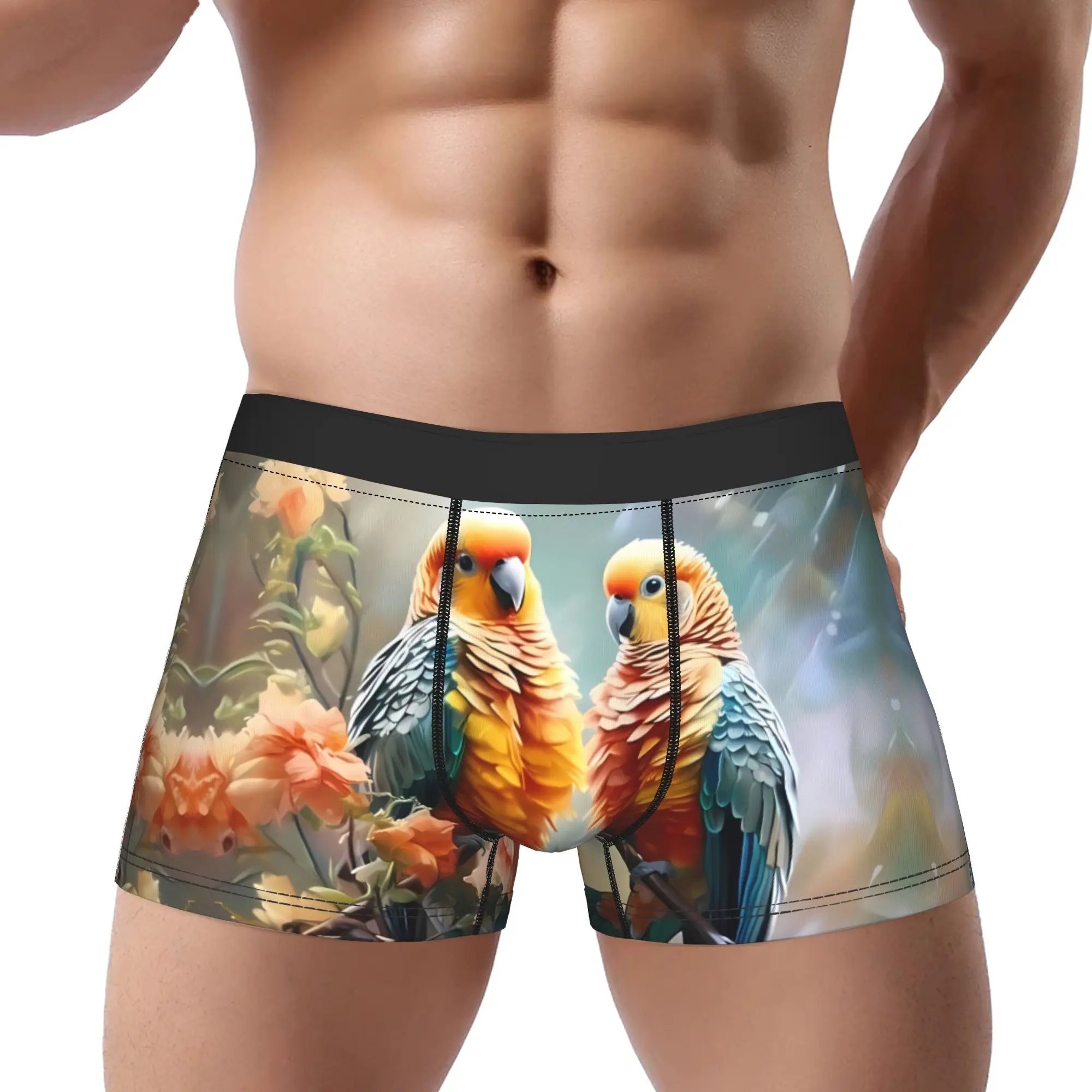 

Мужские трусы-боксеры из полиэстера с принтом Cute Parrot Underwear