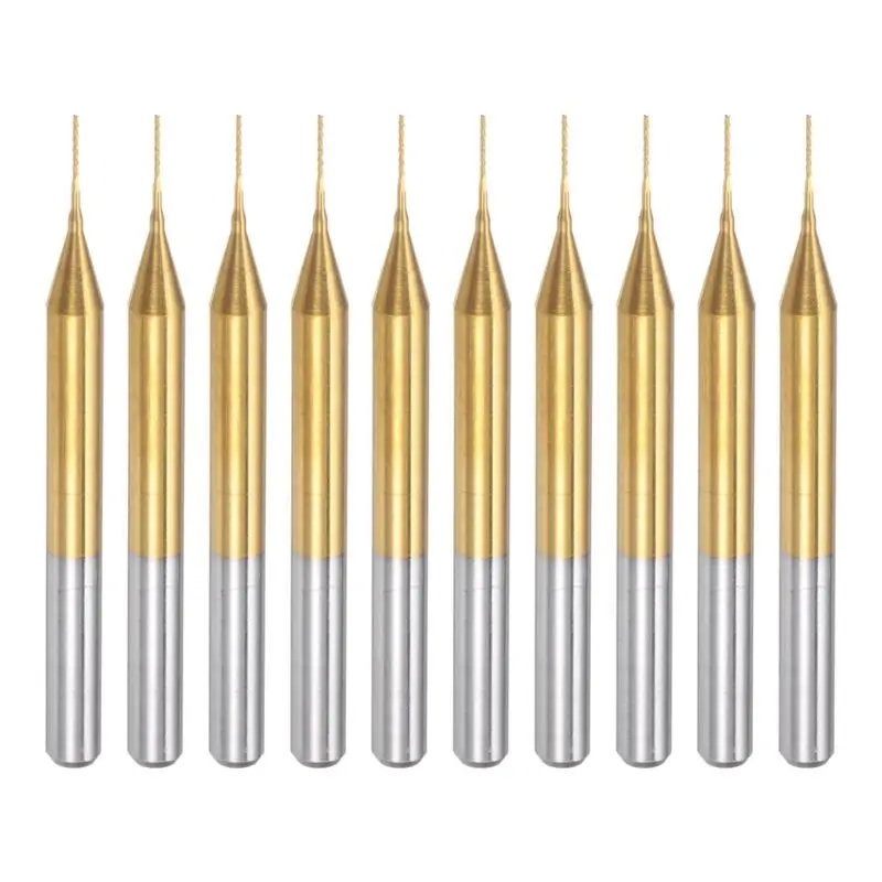 

AT29-10PCS Titanium Coat Carbide End Mill Engraving Milling Cutter CNC Router Bits For PCB Machine, 1/8 Inch Shank