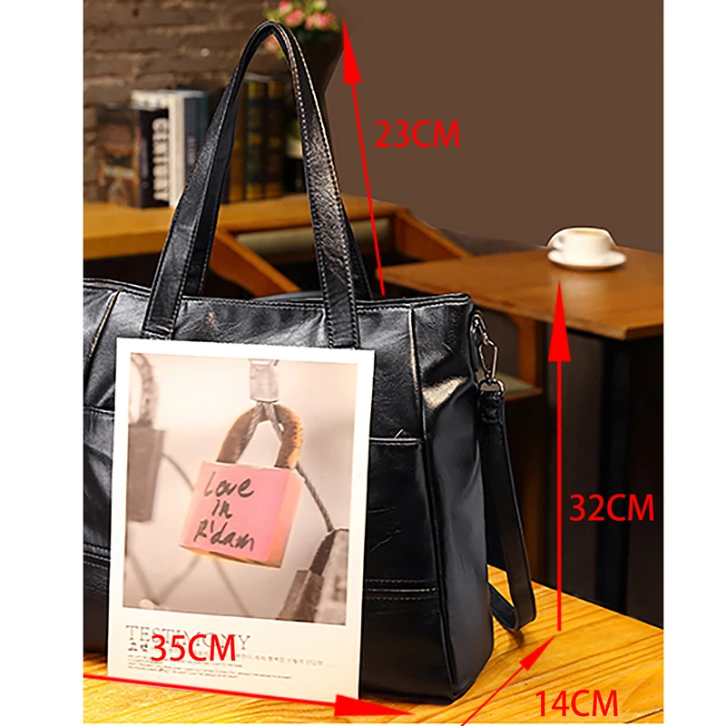 Women\'s PU Synthetic Leather Large-capacity Handbag Single Shoulder Crossbody Bag Business Office Tote Bag Mother Bag