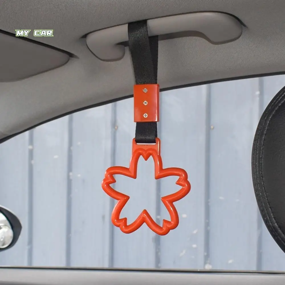 

Cherry Blossom Car Handle Straps Pendant Warning Warning Hanging Ring Plastic Silver/Black Strap Car Crash Warning Strap
