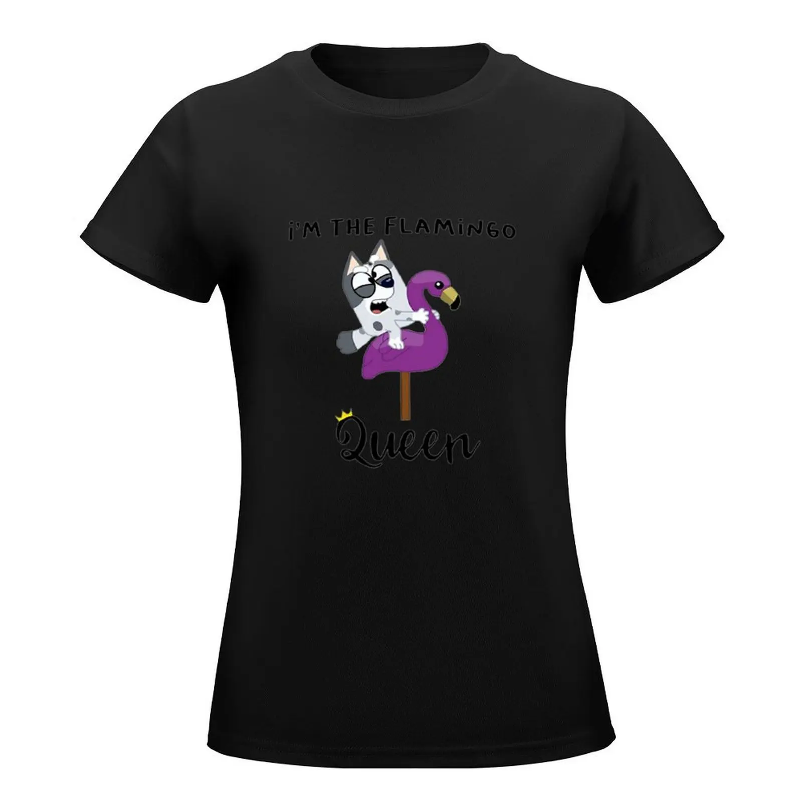 Muffin, De Flamingo Queen T-Shirt Graphics T-Shirts Zomerkleding Voor Vrouwen