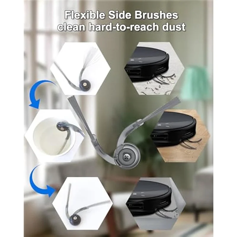 

B88B-Accessories For Roborock Saros 10R/G20S Ultra,2 Main Brushes 4 Side Brushes 5 Dust Bags 4 HEPA-Filters 6 Mop Pads