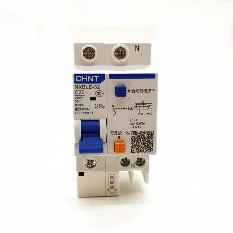 New CHINT Circuit Breaker NXBLE-32  1P+N 30mA   C6A 10A 16A 20A 25A 32A Residual current Circuit breaker Replace DZ47LE-32 RCBO