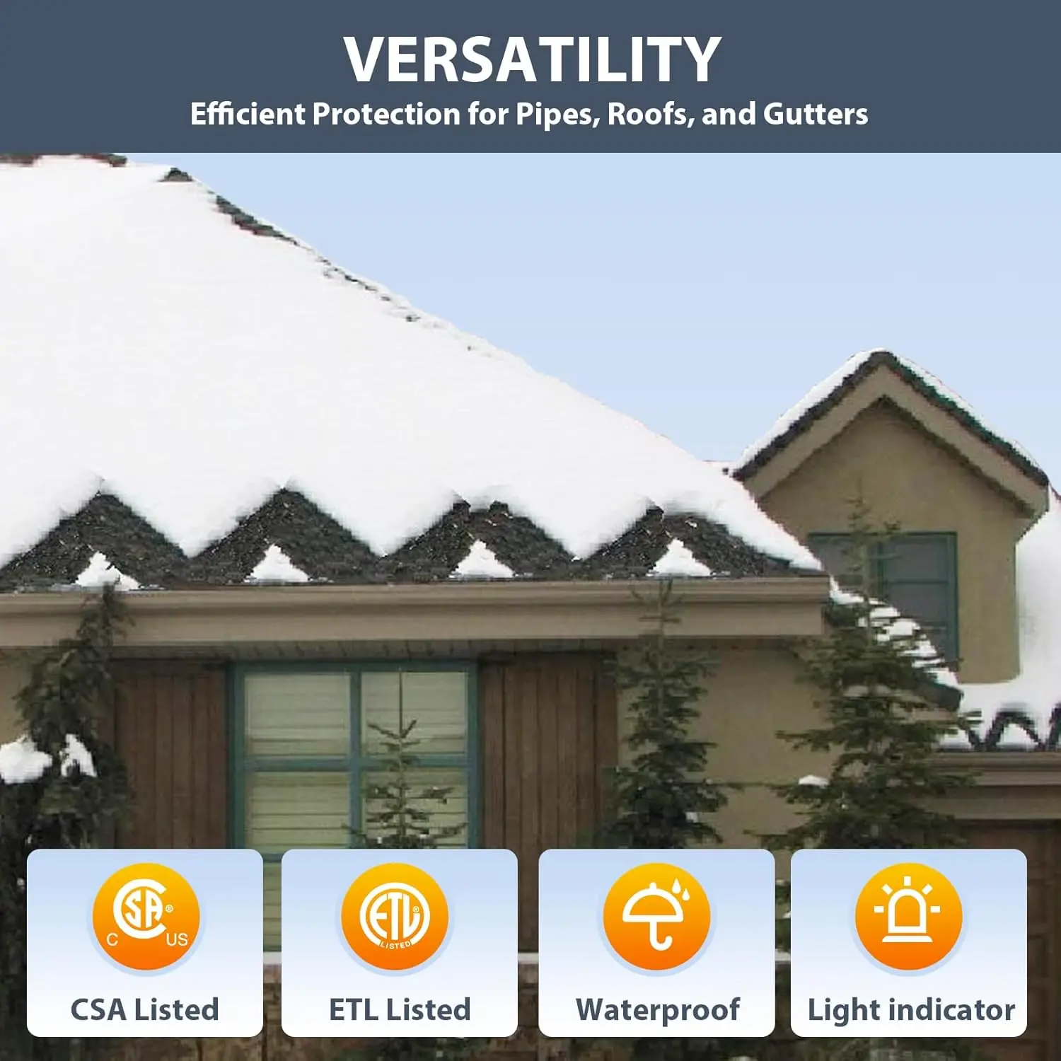 ZZH HIRD 120 футов, 5 Вт на ножной крышу и желоб, кабель для снегозажига