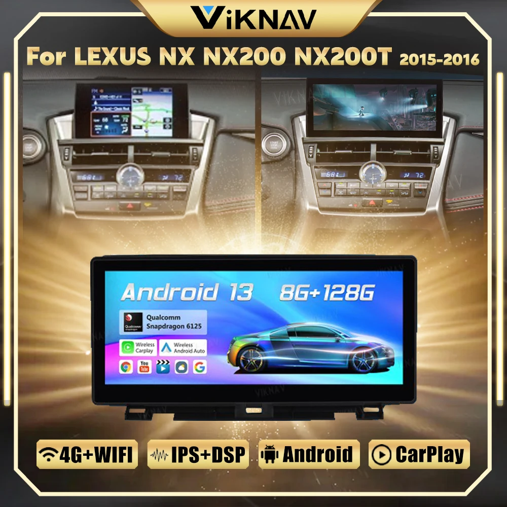 10.25 Inch Android 13 Car Radio For LEXUS NX NX200 NX200T 2015-2016 GPS Navigation Carplay Auto Stereo Multimedia Video Player