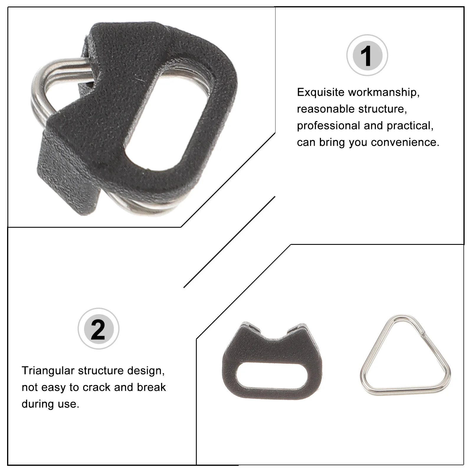

4Sets Triangle Hook Durable Stainless ABS Camera Clip Lanyard Belt Strap Ring Professional Camera Clip Triangle Hook