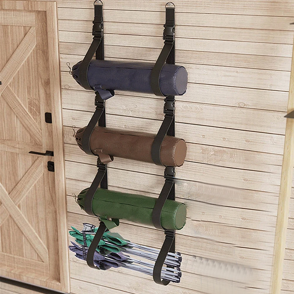 

2 Pcs Wall Mounted Storage Rack Adjustable Polyester Straps for Camping Chairs Shelves Garage ganizer Hanging Shelving