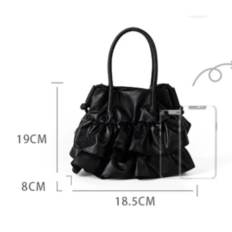 Handbags for Women 2024 Fashion Versatile Female Pleated Ruffle Shoulder Bags Simple Solid Color Large Capacity Crossbody Bags