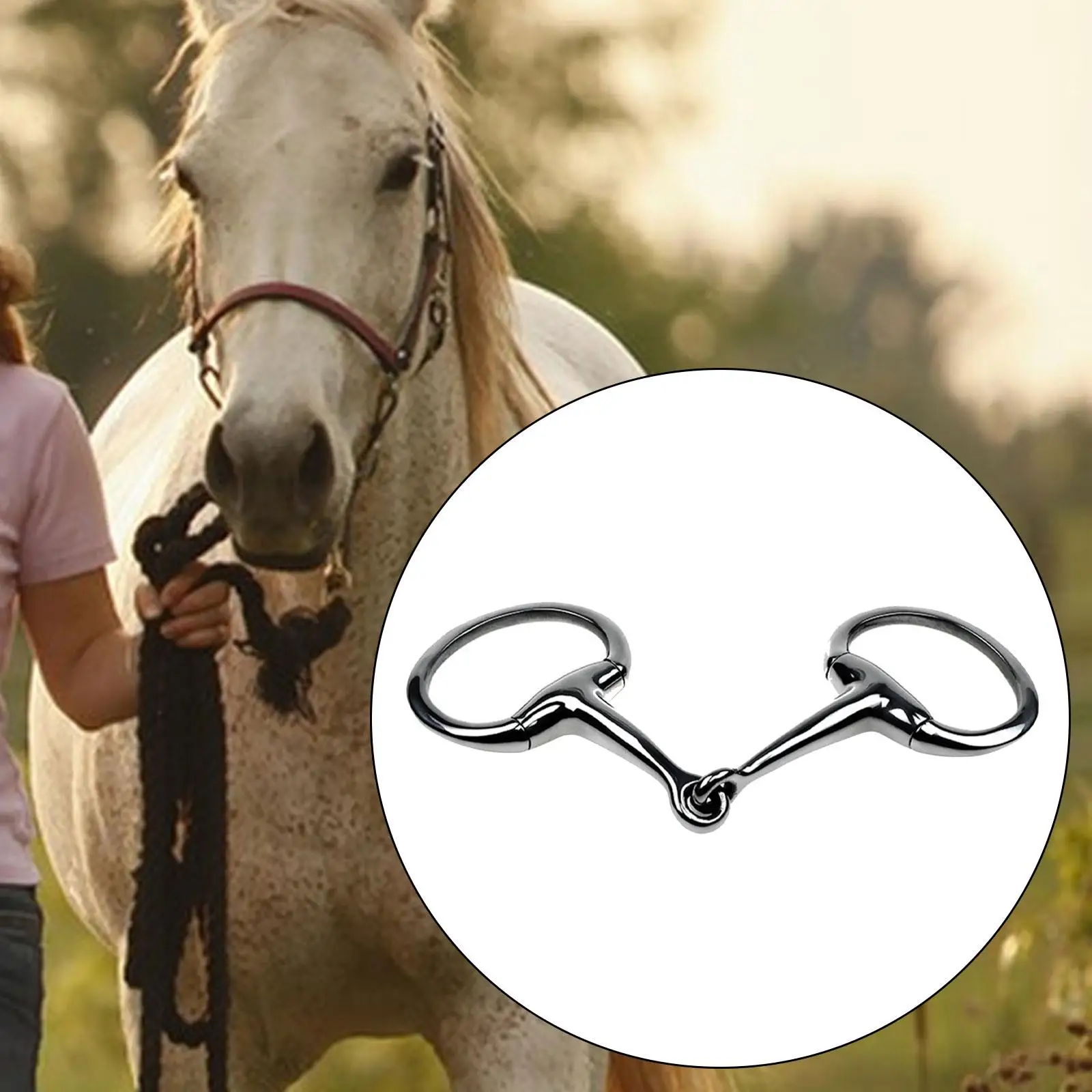 Horse Snaffle Gag Bit Tack for Equestrian Sports Training Outdoor Activities