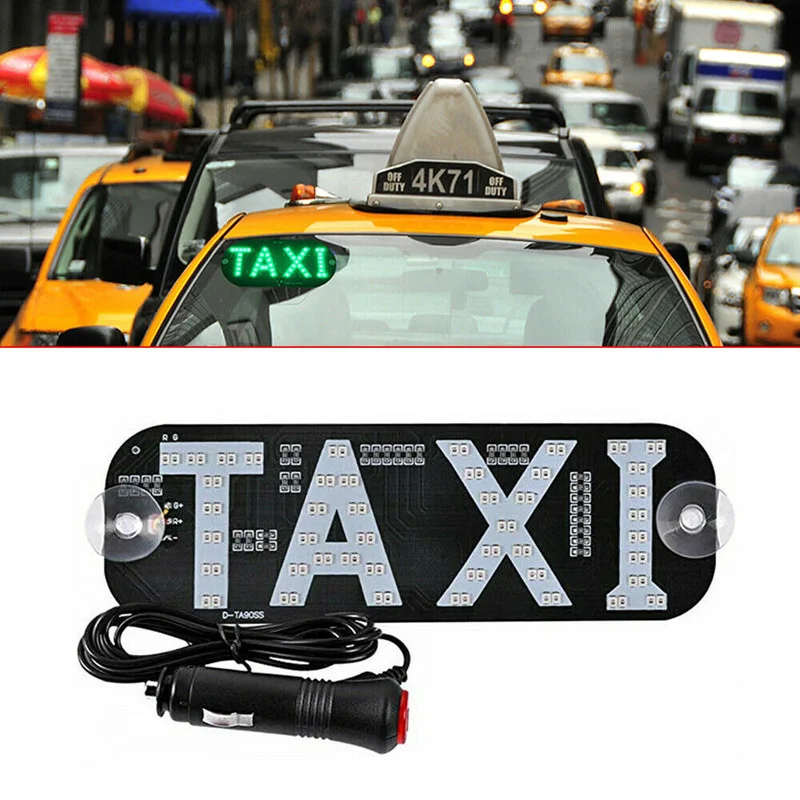 

LED Taxi Tuning Roof Sign Light Vehical Inside Windscreen Lamp Red & Green 12V TAXI Sign Car Products Decoration Accessories