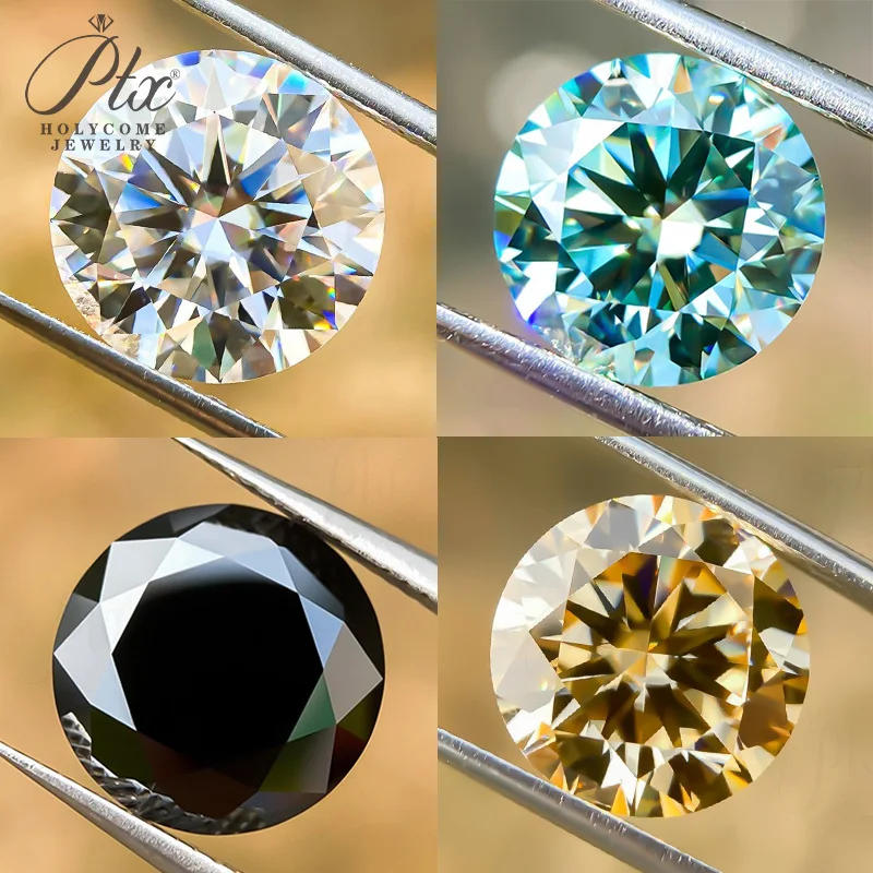 Moissanite Diamond Round Brilliant Cut D Color VVS1 Loose Gemstone 0.1ct-12ct High Quality DIY Necklace Earrings Bracelet Ring Main Stone Jewelry Making