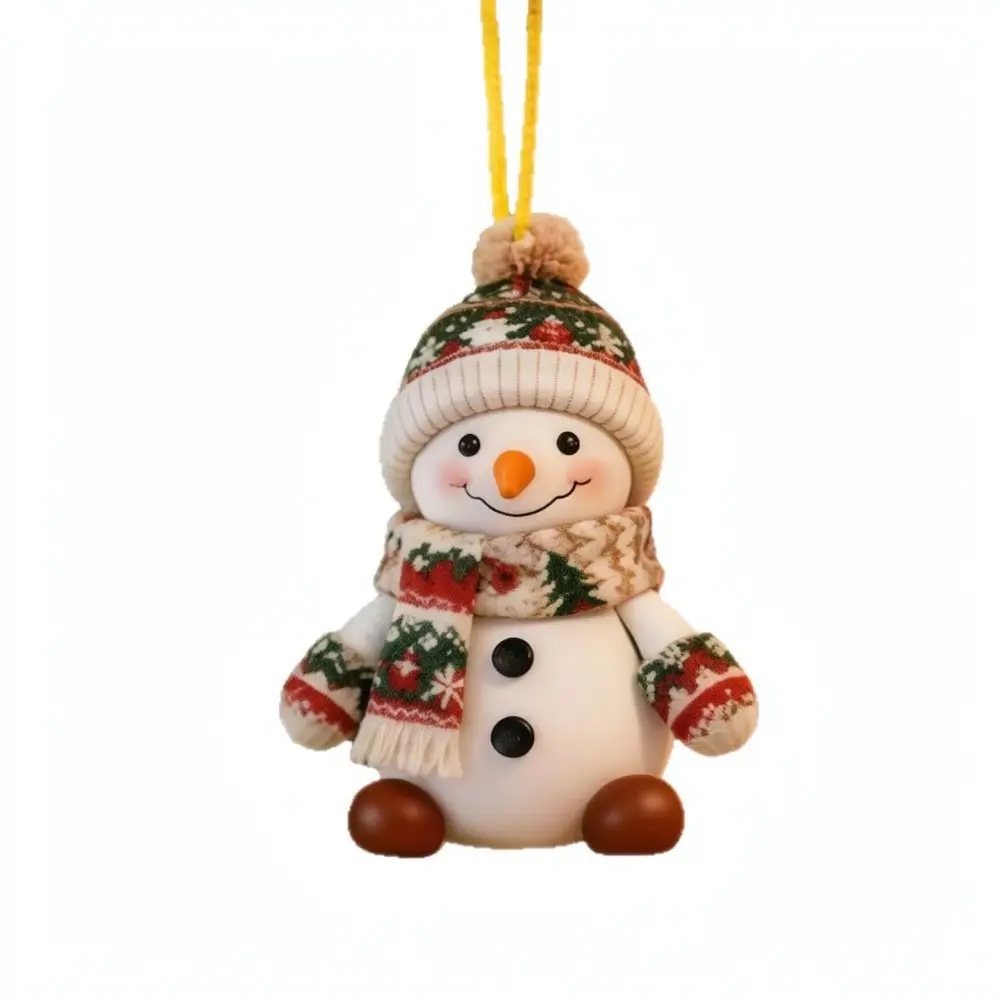 Christmas Snowman Flat Acrylic Hanging Decor Ornament For Car Interior Accessories Festival Party Home Tree Decoration