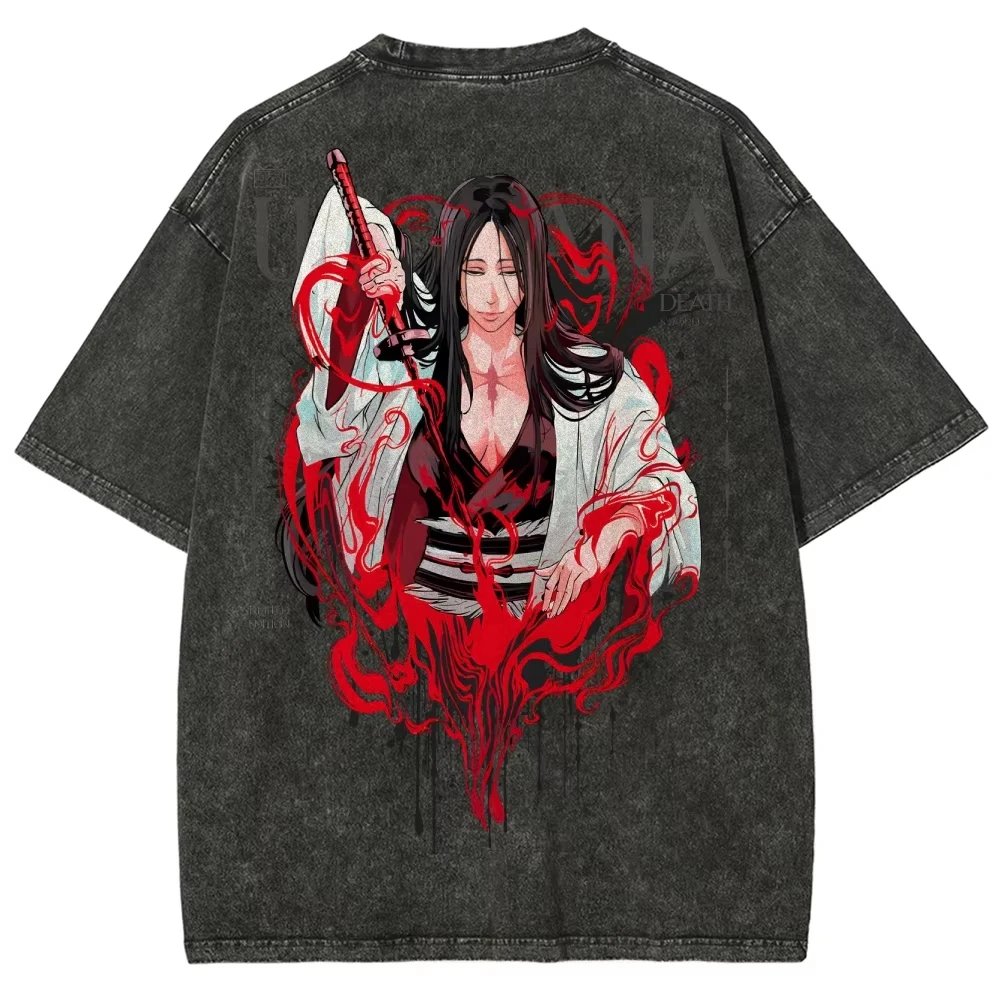 Bleach Anime Lover Washed New Model T-shirt Oversized Unisex Couples Streetwear Trendy personality Clothes Vintage Loose Classic view 3