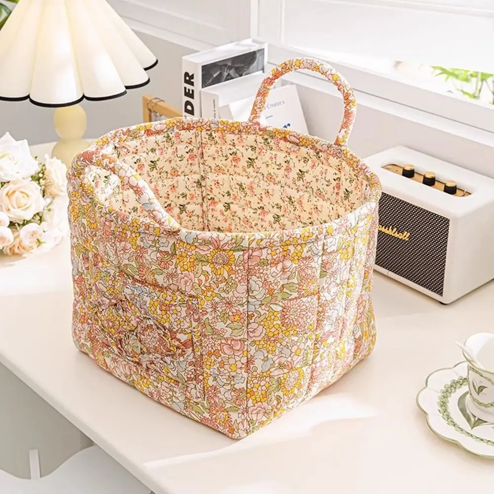 Pastoral Style Fabric Storage Basket Stackable Washable Sundries Storage Organizer Foldable Underwear Debris Organizing Frame