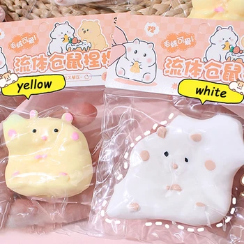 Fluido pegajoso hamster dedo pitada brinquedo de descompressão das crianças bola recuperação lenta moldável ventilação brinquedos tpr bonito bola pitada