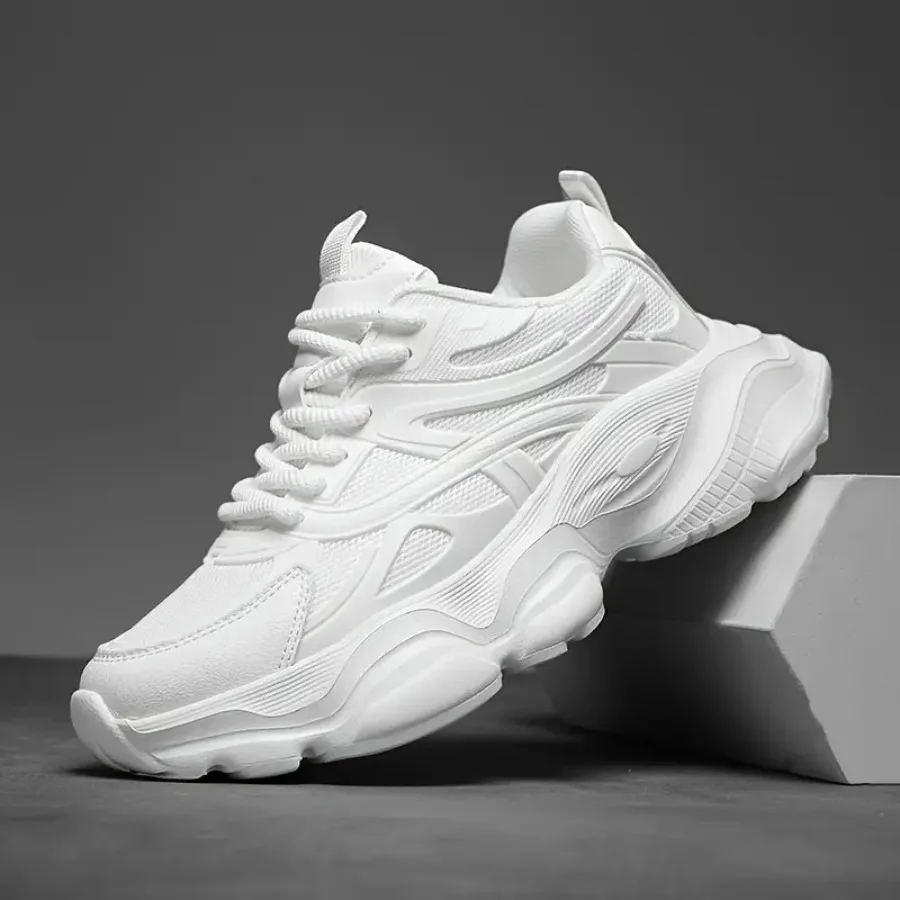 

Новые улучшенные мужские повседневные спортивные кроссовки на шнуровке с толстой подошвой, стелькой из ЭВА для увеличения роста и амортизацией