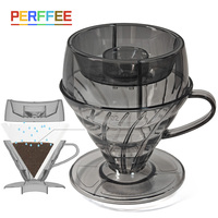 Coffee Filter Drip Shower V02 Coffee Dripper V Shape Pour Over Coffee Dripper Hand Brew Coffee Filter Cup Plastic 60 Degree