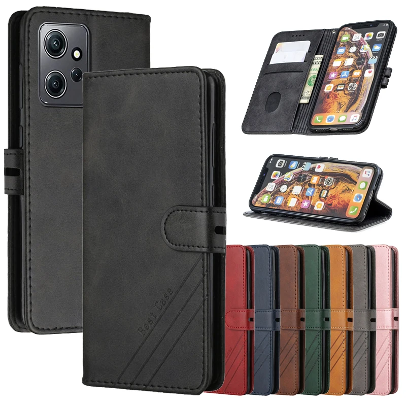 

Leather Flip Note12 Case on For Xiaomi Redmi Note 12 4G Coque For Fundas Redmi12 23021RAAEG Magnetic Cases Wallet Phone Covers