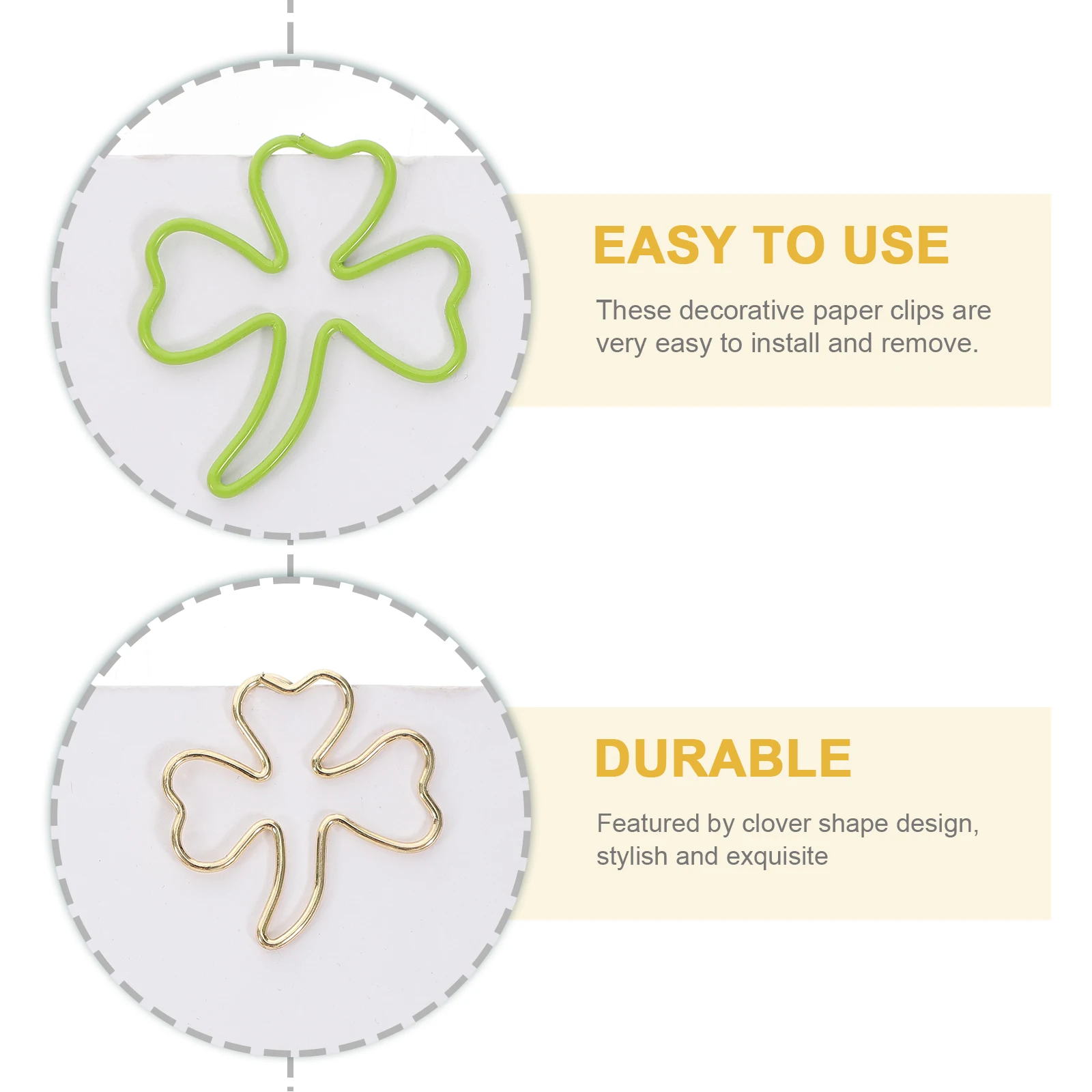 

45 Pcs Clover Bookmark Paper Clip Test Paperclip Pin Shamrock Notes Clips Green Assorted Bulk Office